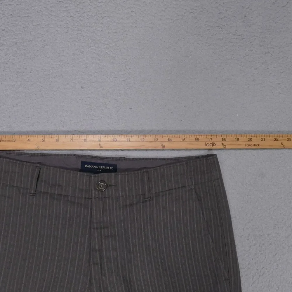 Y2K Banana Republic Pants 35x32 Mens Flat Front Straight Wide Leg Brown Cotton